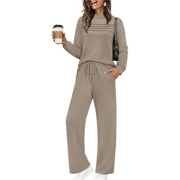 Two Piece Sets for Women Fall Travel Vacation Outfits Long Sleeve Lounge